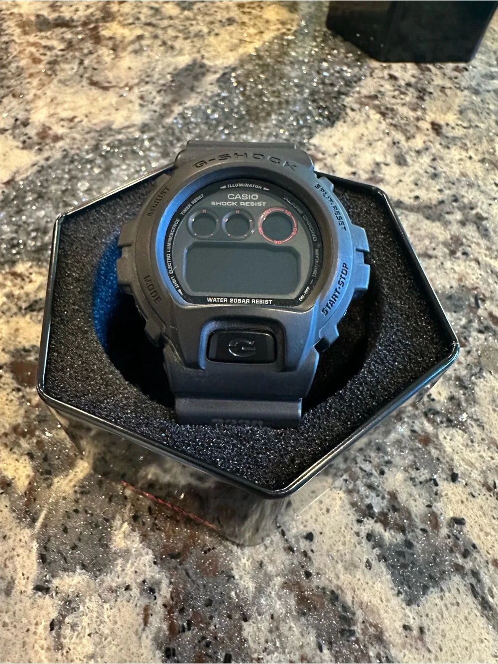 Casio G-Shock Digital Watch in Matte Black with Red Accent